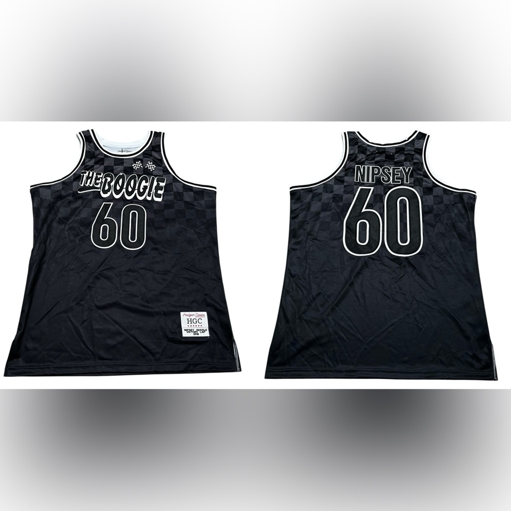 Headgear Classics Boogie Nipsey hussle basketball jersey black‎ checkered 3XL